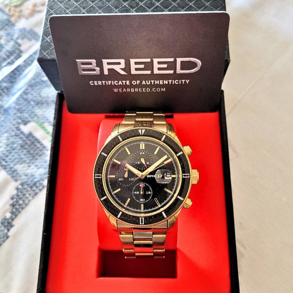 Breed Maverick BRD7502 Gold Chronograph Men's Watch